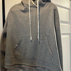 Free People Gray Hoodie with Front Pocket
